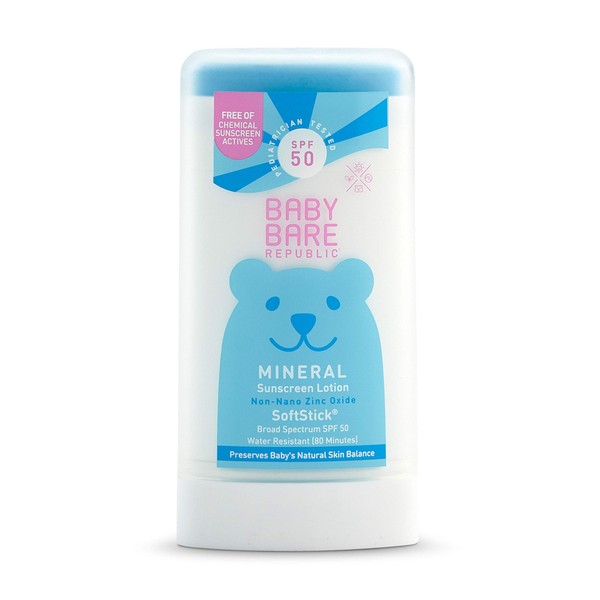 Bare Republic Baby Mineral Sunscreen SPF 50 Sunblock Stick, Preserves Baby's Natural Skin Balance, 1.0 Oz