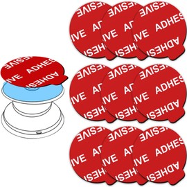 PKYAA 9 Pack Sticky Adhesive Compatible with Socket Base, Double-Sided Replacement Tape for Collapsible Grip & Stand Back - 9pcs 1.4 inches(35mm) Adhesive Tapes