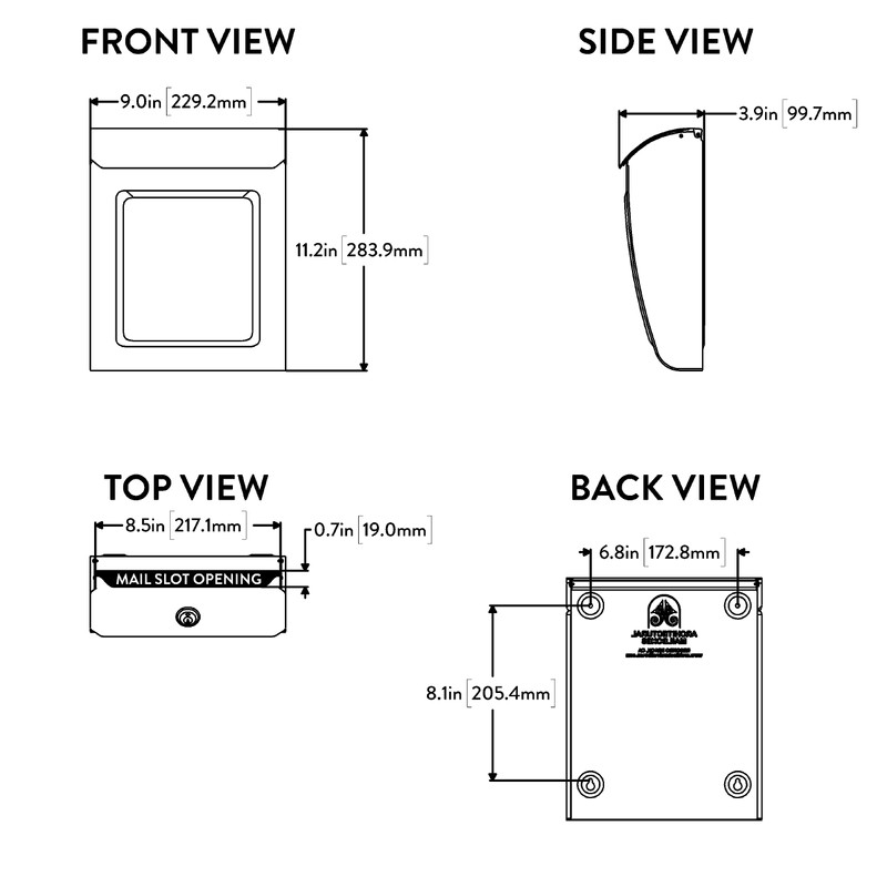 Architectural Mailboxes Aspen™ Locking, Vertical Wall-Mounted Mailbox for Outside, Modern