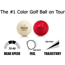 Volvik Crystal 3-Piece Premium Color Golf Balls 1 Dozen (Mixed Color 12 Balls) Bundle with 5 Ball Marker and 1 Magnet Hat Clip