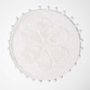 HOMESCAPES Cotton Flower Bath Mat White Super Absorbent Floral Tufted