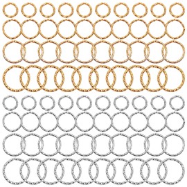 600Pcs Twist Open Jump Rings, 8/10/12/15mm O Rings Connectors Jewelry Findings Round Circle Large Jump Rings for Jewelry Making DIY Earrings Bracelet Necklace Keychain Pendants Crafts(K Gold,White K)
