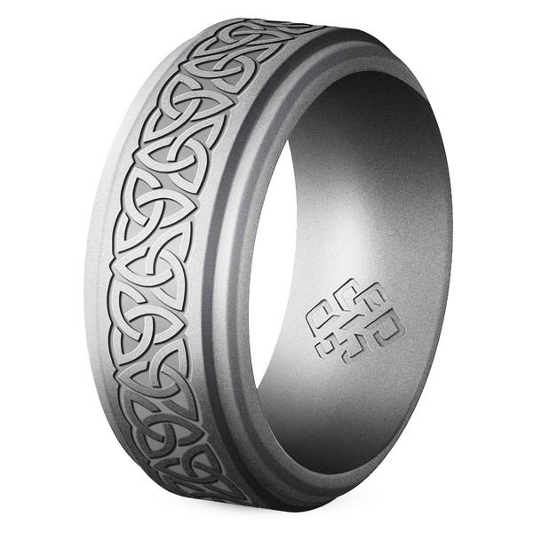 Knot Theory Trinity Silicone Ring for Men - Smooth Silver