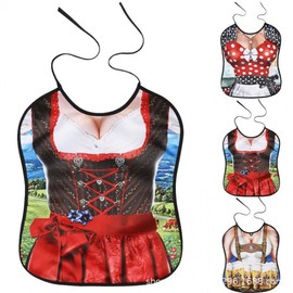 A217 Bikini Cover-up: Funny Adult Bib Style Party Spoof Prop Free Size/White Lace 10ea