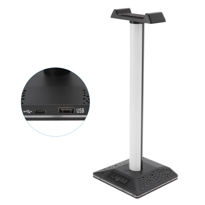 RGB Gaming Headset Stand Type C USB LED Headphone Holder