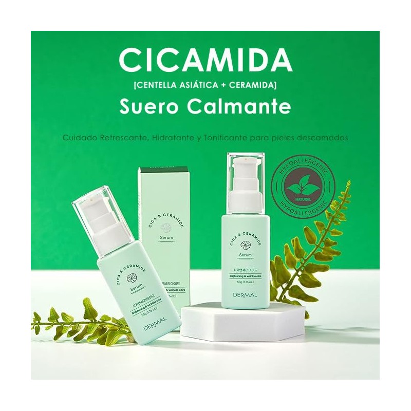 DERMAL - Suero Facial Calmante con Cicamida, Alivia el Enrojecimiento