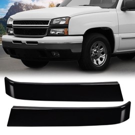 PIT66 Grille Trims Compatible with Chevy Silverado 2003-2007,Driver & Passenger Sides,1 Pair Black