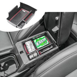 RUNROAD Center Console Organizer Tray Compatible with Jeep Compass 2022 2023 2024 2025 Accessories, Coin Holder Armrest Tray Secondary Storage Box Insert Console Organizer Card, Red (NOT For Ltd)