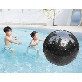 penepico Large Sensory Massage Ball for Kids,2-Pack 33.5" 85CM Bouncy Exercise Ball, Big Inflatable Ball with Tactile Spikes, Outdoor Ball Pool Ball Yoga Ball, Large Beach Ball (2 Set Black Balls)