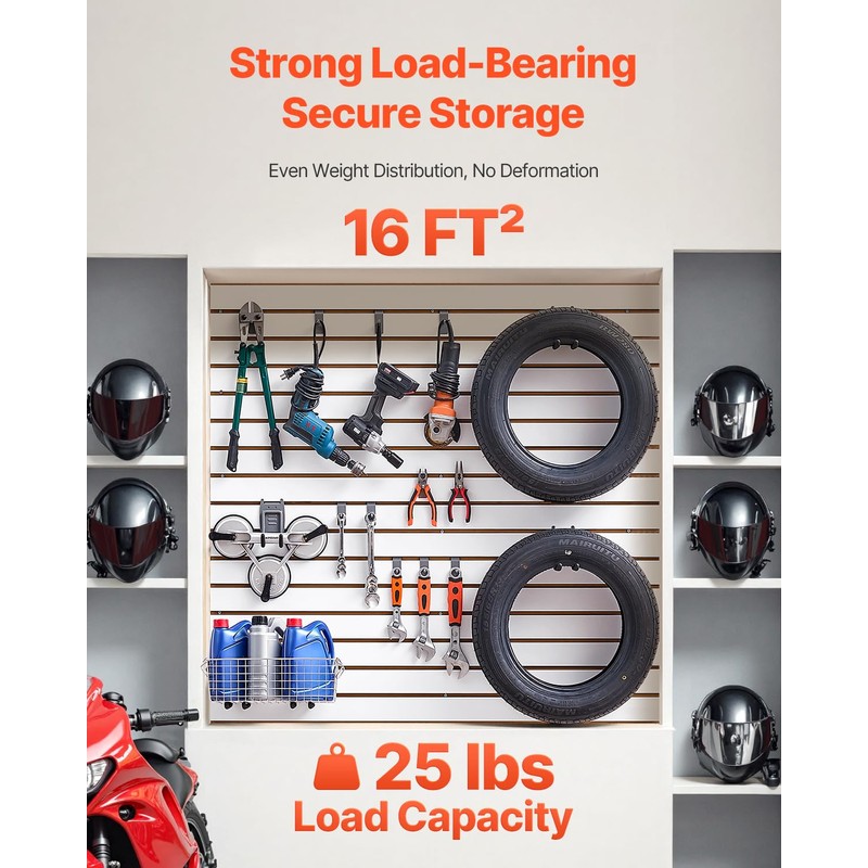 VEVOR Slat Wall Paneling, 4 x 4 ft, MDF Garage