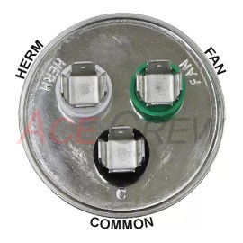 ACE CREW Dual Run Round Capacitor 30/5 µF ±5% , 450VAC for HVAC system - Pack of 5