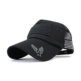 AVIREX Avilex Cap, Men's, Women's, Large Size, Big Size, Hat, Mesh Cap, Military Patch, Popular, Trend, Father's Day, Gift, Black
