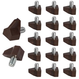 Jamiikury 60pcs Brown Shelf Pegs, 5mm Plastic Shelf Pins Shelf Support Pins, Cabinet Shelf Clips Shelf Holder Pins for Bookcase Cabinets Shelves Cupboard