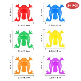 NUOBESTY Frog Toy 24 Pieces 5 x 5. 5 cm Plastic Frog Jumping Toy Kids Toy Frog Frogs Jumping Toy Finger Press for Party Activities Family Game Nights
