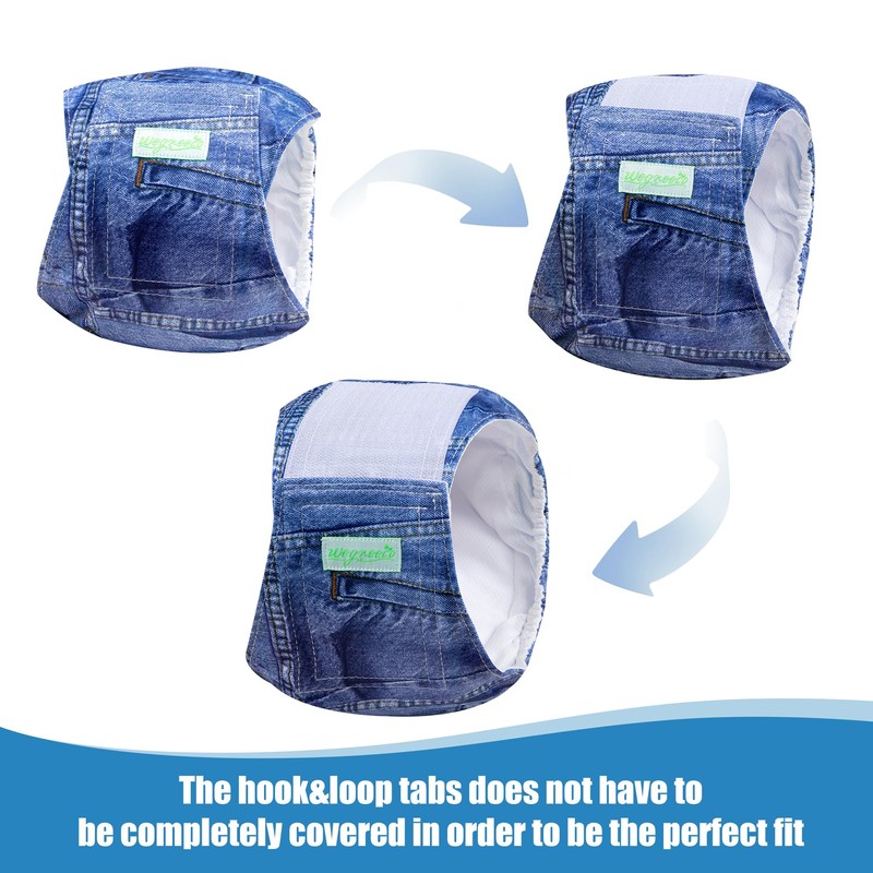 Wegreeco Jeans Washable Male Dog Diapers (Pack of 3) -