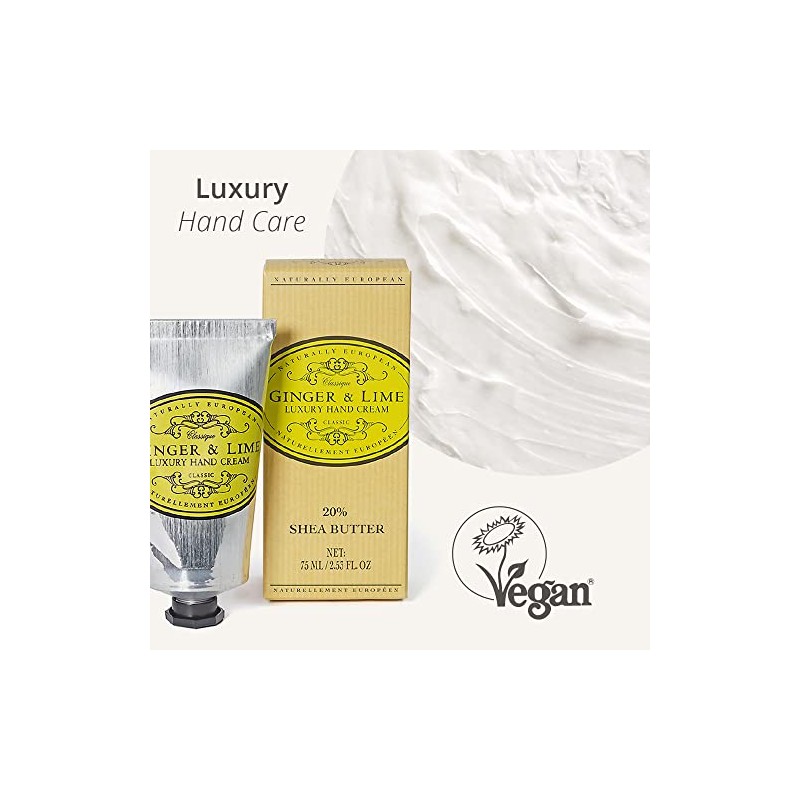 Naturally European GINGER & LIME Luxury Hand Cream Boxed 20%