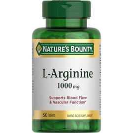 Natures Bounty L-arginina, apoya el flujo sanguneo y la funcin vascular, 1000 mg, tabletas, 50 unidades                                               