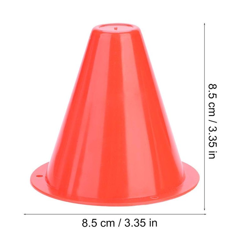 10 football Training Cones 8.5cm, Football Barrier Cones, Plastic Marker