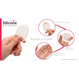 3 Packs Silicone Makeup Sponge -Pro Quality Gel Puff Sponge Silicon Blender (Rhomboid)