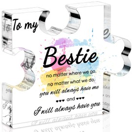 Bestie Gifts for Women, Friend Birthday Gifts for Women - Acrylic Puzzle Piece Plaque 4.7×3.8×0.6inch, Gifts for Friends, Work Besties Gifts, Cool Gifts for Female