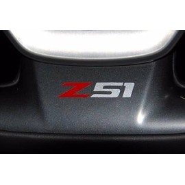 Z51 Vinyl Decal for Side Vent or Steering Wheel - Red and Silver for Corvette