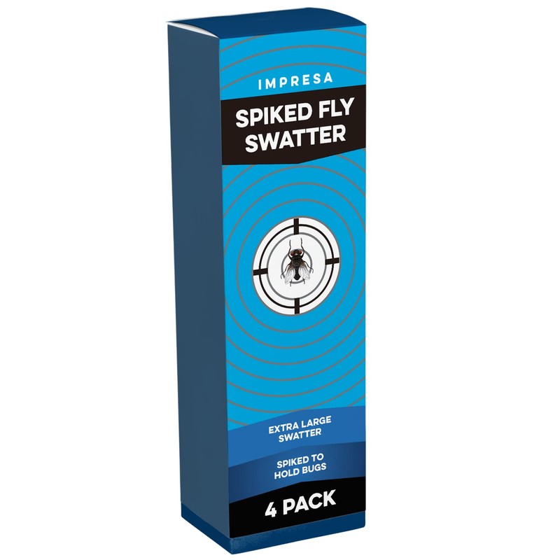 Impresa Extra Large Fly Swatter - 4-Pack, Blue & Grey