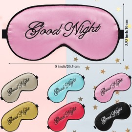 6 Pieces Silk Sleep Eye Cover Masks Soft Blindfold Eye Mask Satin Eye Sleeping Mask Adjustable Strap Sleeping Eye Blinder Night Eyeshade Cover for Women Men Night Sleep Travel Nap (Multicolor)