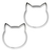 ZEOOR Pancake Cercle Ring, Cat Shape, Stainless Steel, Shallow Shape,