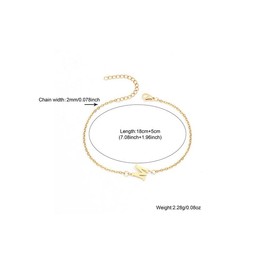 Letter Detail Charm Bracelet, Summer Jewelry, Matching Bracelet, Stainless Steel Vintage Jewelry for Women As Gift, Accessories for Daily & Back To School, Fall Outfits, Fall Freshness for Fall 2024 - Color: Golden, Specification: I