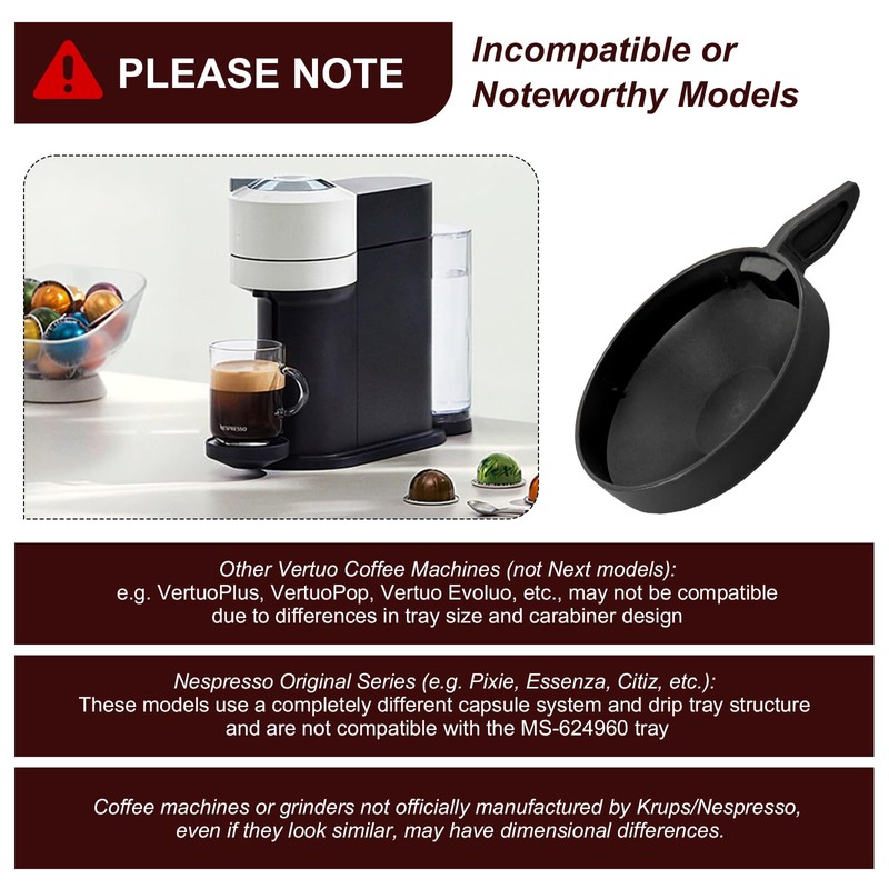 Coffee Machine Drip Tray Replacement MS-624960, Espresso Grinder Tray Repalacement