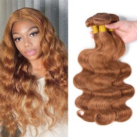 MAMART 30 32 34 inch Brown Bundles Body Wave Human Hair Bundles Color 30 Brown Body Human Hair Double Weft Wet And Wavy Hair Extension For Black Women