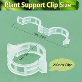 Baoswi 200 Pcs Tomato Clip, Plant Support Clips, Plant Clips for Climbing Plants, Plastic Trellis Clips to Grow Upward for Plant Vine Vegetables Healthier, Reusable