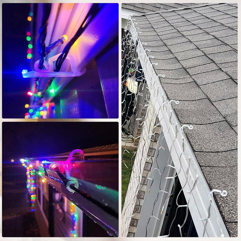 Pack of 120 Christmas Light Clips, Gutter Hooks for Christmas,