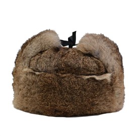 Yosang Rabbit Fur Russian Ushanka Winter Hat Trapper Ear Flaps Brown