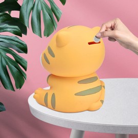 Tissting Tiger Piggy Bank, Resin Coin Storage Pot Anti-Slip Decorative