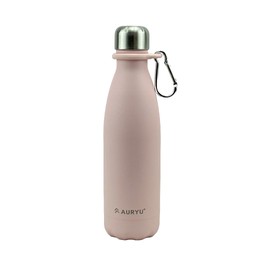 Auryu Best in Class Triple-Walled Insulated Stainless Steel Water Bottle with bonus handle included, Drinks Cold for 24h & Hot for 12h, Leak Proof, Make a Difference in the World, 17oz (Pink)