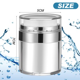 2 Pack Airless Pump Jars 30ml Cosmetic Cream Jar Lotion Pump Dispenser Empty Portable Travel Containers for Skincare Toiletries