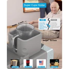 VIENFUT Silicone Couch Cup Holder, VIENFUT Anti-Spill and Anti-Slip Sofa Armrest Tray, Dirt-Resistant Silicone Couch Arm Tray for Remote, Snacks, Cellphone and iPad, Gift for Family, Friend (Gray) 001