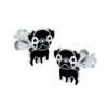 Black Pug Earrings - Sterling Silver