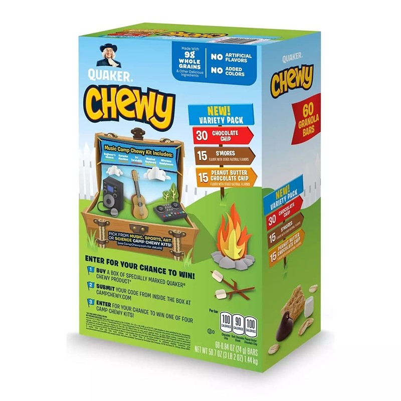 Quaker Camp Chewy Granola Bars Variety Pack (60 Count)