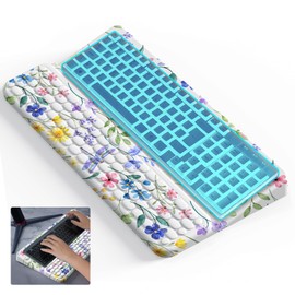 Keyboard Stand for Desktop, Keyboards Wrist Rest, Ergonomic Keyboards Holder for Easy Typing Working, Wrist pad for Keyboards with Comfortable Wrist Rest for Keyboard White Flower