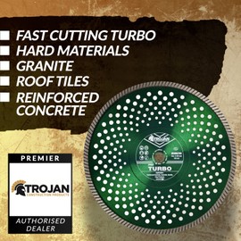 TROJAN 115mm 4.5" Professional Turbo Diamond Blade for Concrete, Stone, Granite, Hard Materials