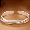 Salanda Silver plated Bangle, Fashion Simple Open Bracelet Jewelry Women