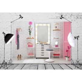 CORFOTO Fabric 7x5ft Modern Backdrop Theme Photography Industrial Style Loft Apartment Virtual Business Mansion for Video Call Mini Session Conference Zoom Meeting Background Poster Decor Curtain