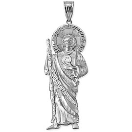 Sterling Silver Saint Jude Large DC Pendant