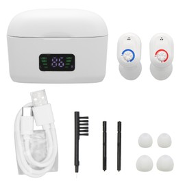 Hearing Amplifiers Noise Cancelling Ergonomic Silicone Earbud Lightweight Rechargeable Hearing Aids for Seniors Adults White