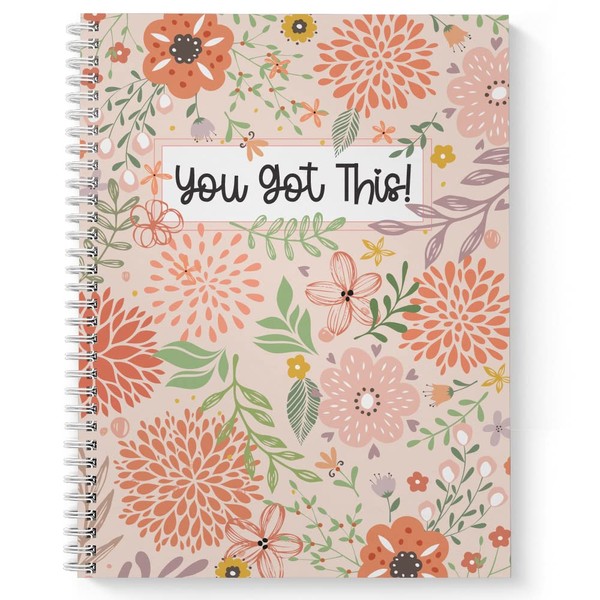 Softcover You Got This 8.5" x 11" Motivational Spiral Notebook/Journal,