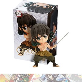 Inosuke Hashibira II [Ver. B]: 13cm Q Posket Mini Statue Figurine Bundled with 1 A.C.G. Compatible Theme Trading Card (18456)