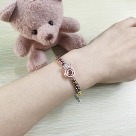 Uloveido Projection 100 Languages I Love You Crown Bracelets for Women, Hematite Rainbow Healing Energy Jewelry, Anniversay Birthday Valentine's Day Mother's Day Chritmas Gifts for Her, Medium,