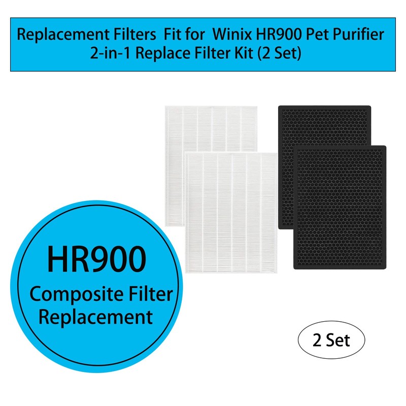 HR900 Replacement Filters Set Fit for Winix HR900 Pet Purifier